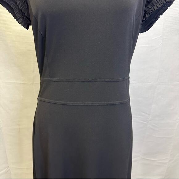 Tribal Stretch Black Dress with Ruffled Sleeves - Size Medium - Picture 6 of 14